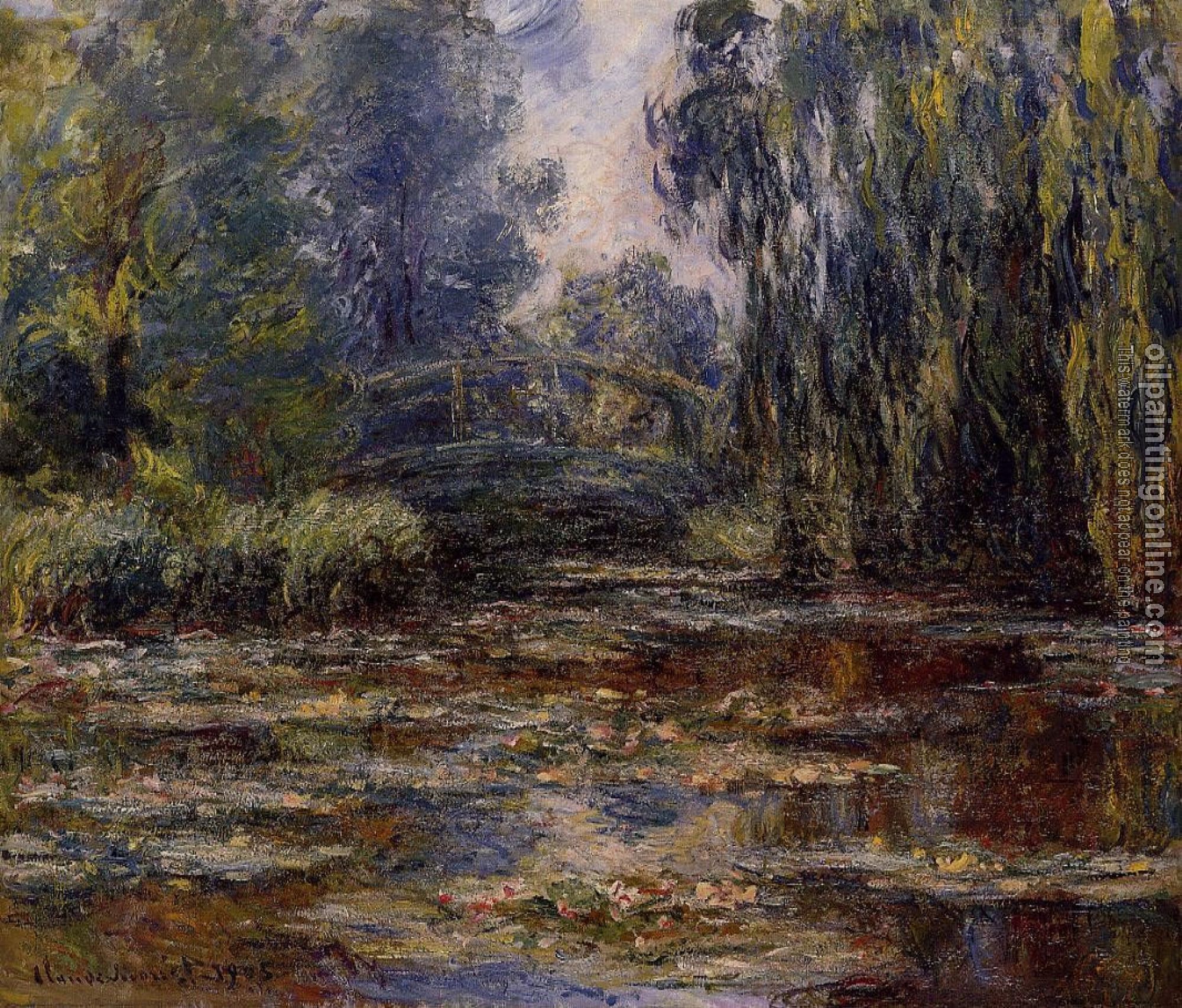 Monet, Claude Oscar - The Water-Lily Pond and Bridge